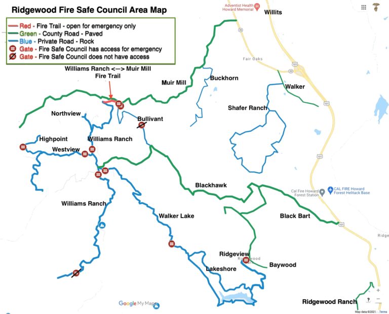 Ridgewod Evacuation Map